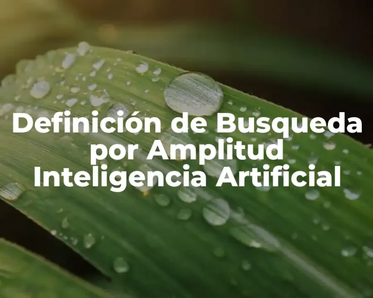 Definición de Busqueda por Amplitud Inteligencia Artificial