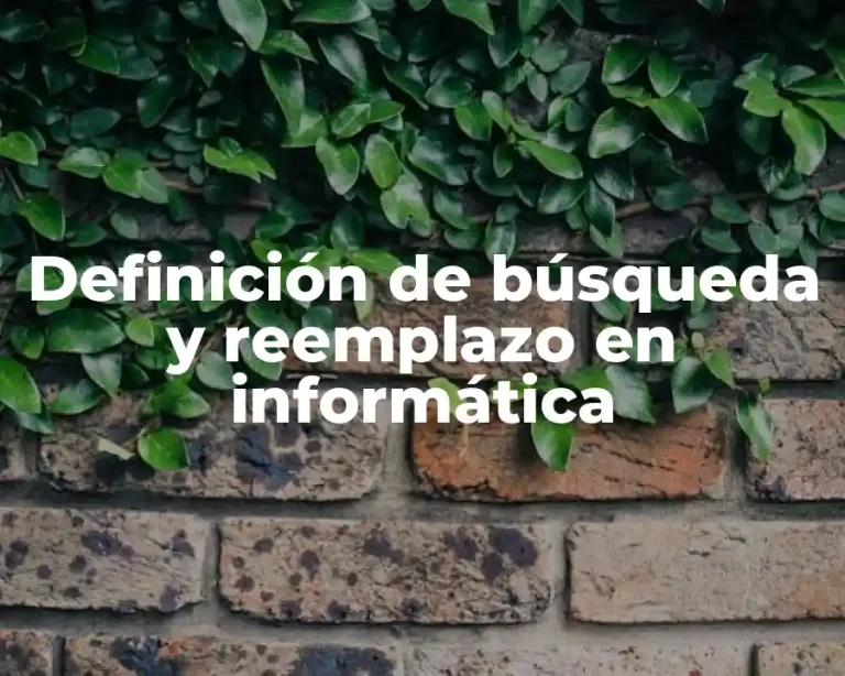 Definición de búsqueda y reemplazo en informática