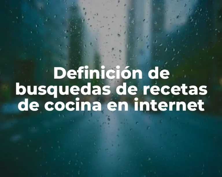 Definición de busquedas de recetas de cocina en internet