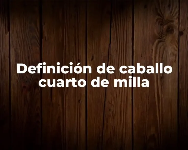 Definición de caballo cuarto de milla