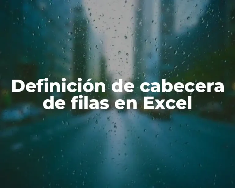 Definición de cabecera de filas en Excel