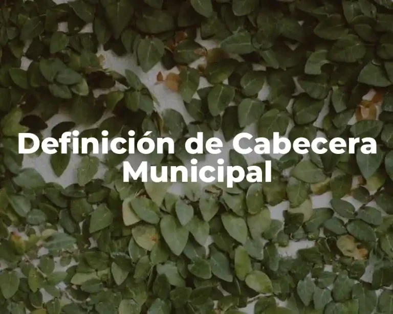 Definición de Cabecera Municipal