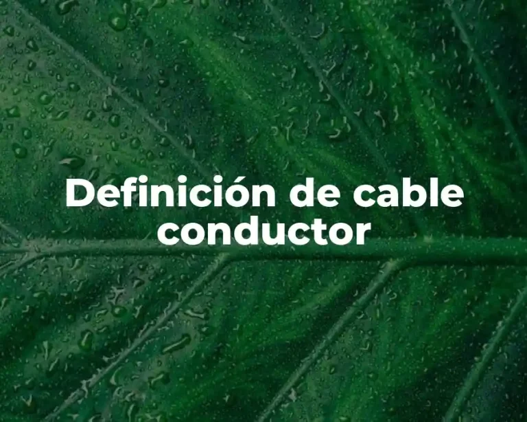 Definición de cable conductor