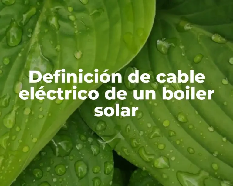 Definición de cable eléctrico de un boiler solar