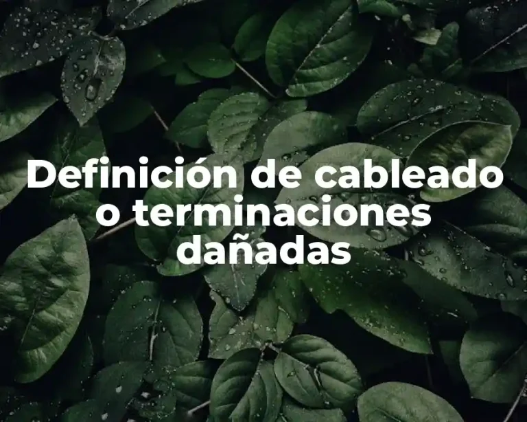 Definición de cableado o terminaciones dañadas