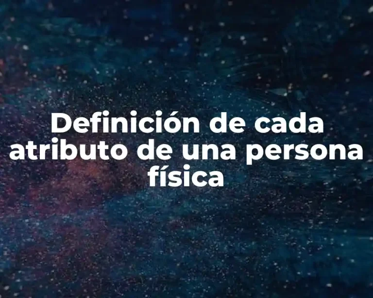 Definición de cada atributo de una persona física