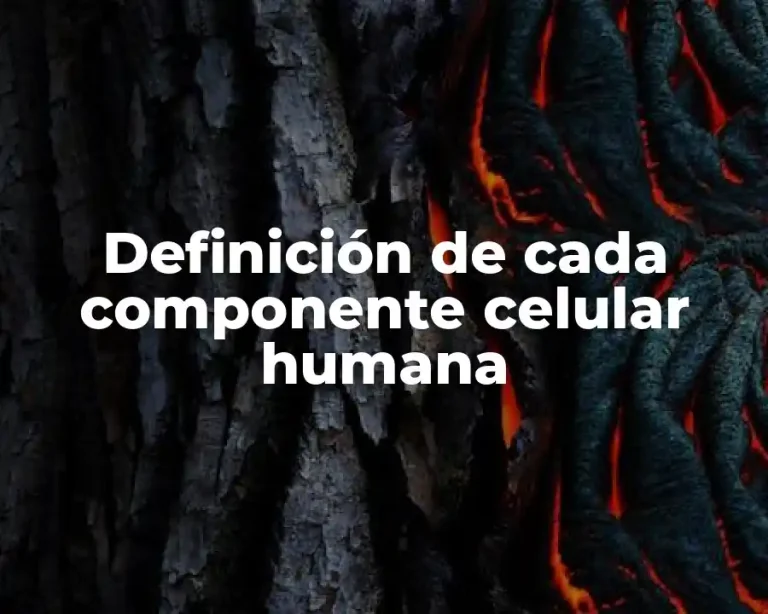 Definición de cada componente celular humana