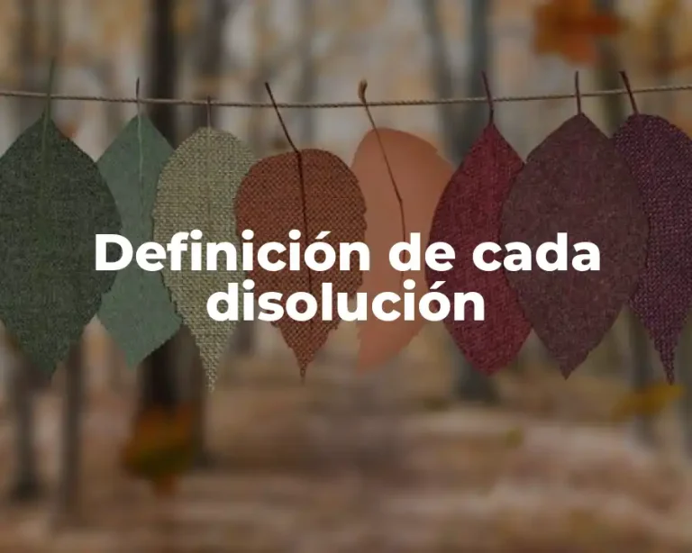 Definición de cada disolución