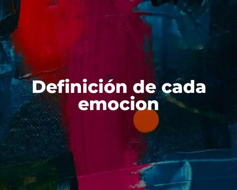 Definición de cada emocion