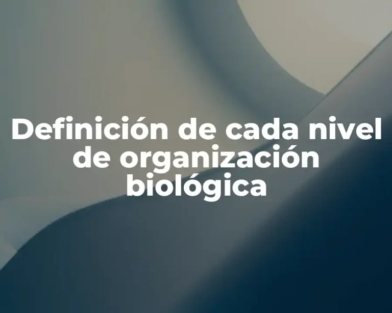 Definición de cada nivel de organización biológica