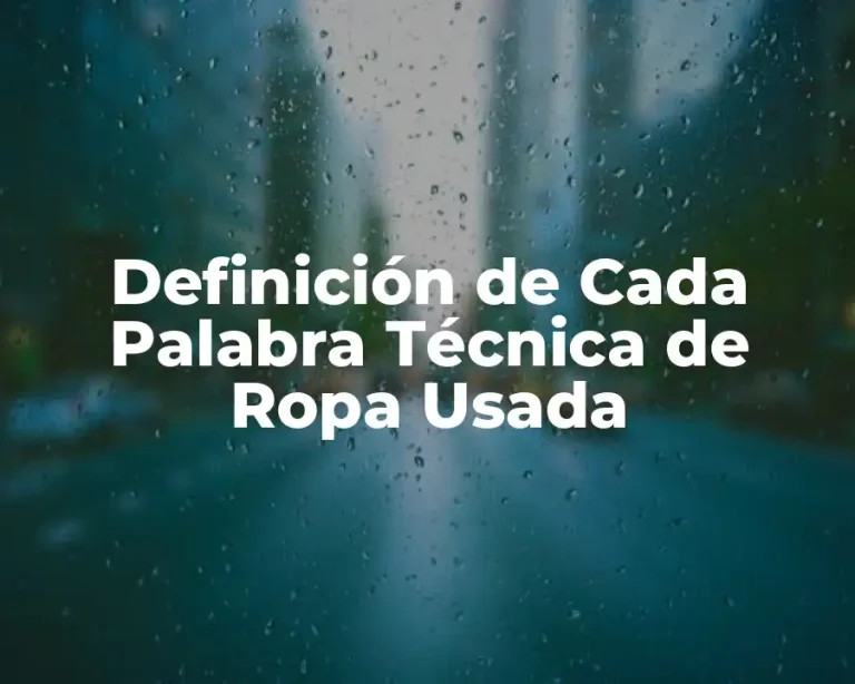 Definición de Cada Palabra Técnica de Ropa Usada