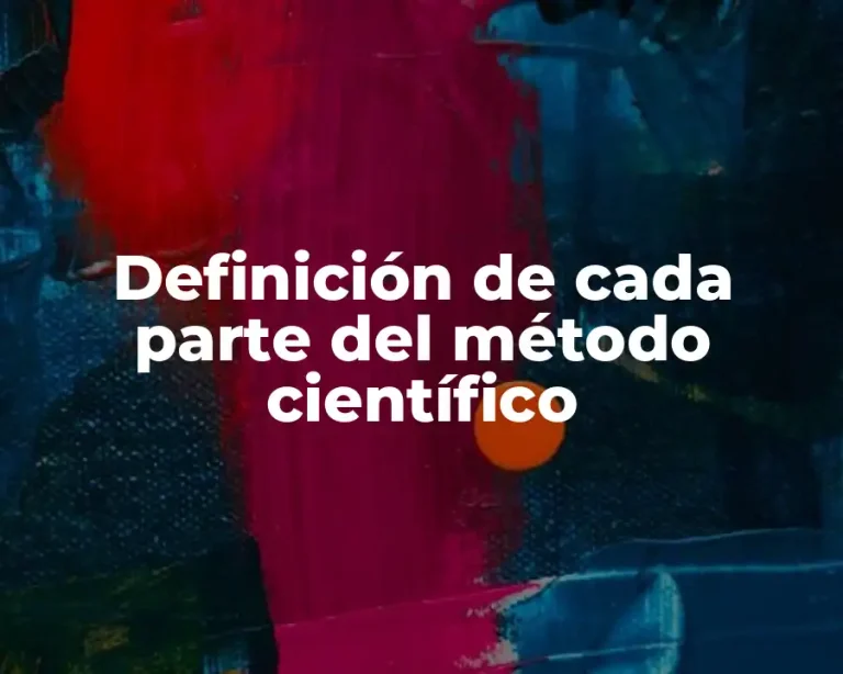 Definición de cada parte del método científico