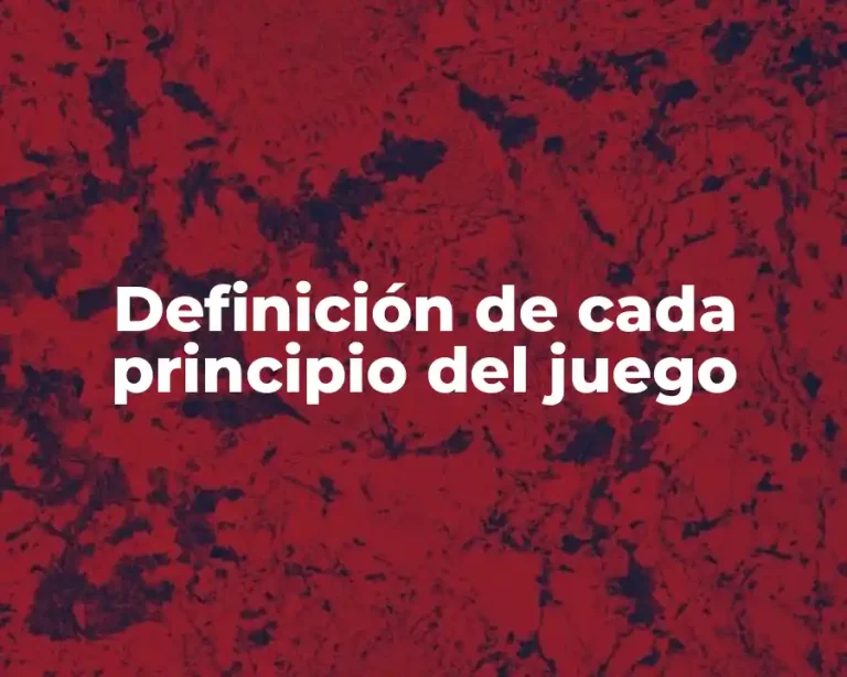 Definición de cada principio del juego