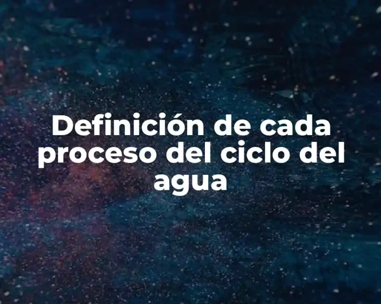 Definición de cada proceso del ciclo del agua