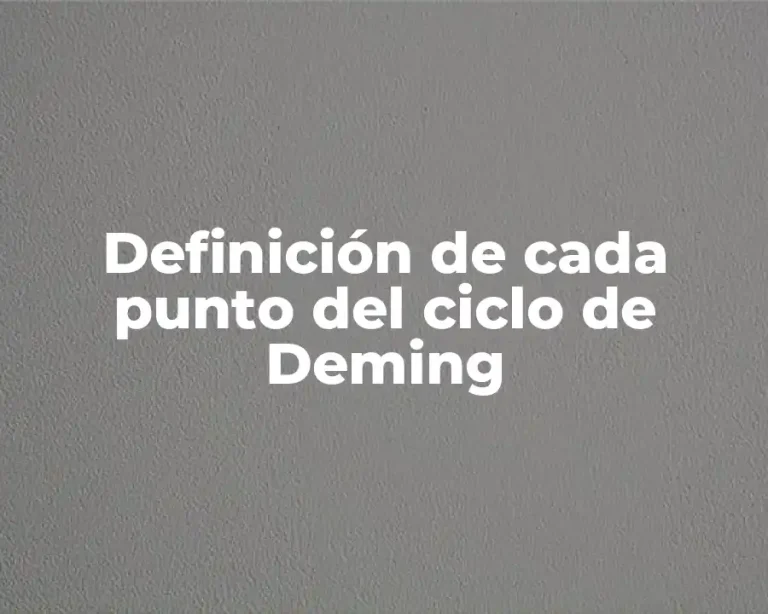 Definición de cada punto del ciclo de Deming