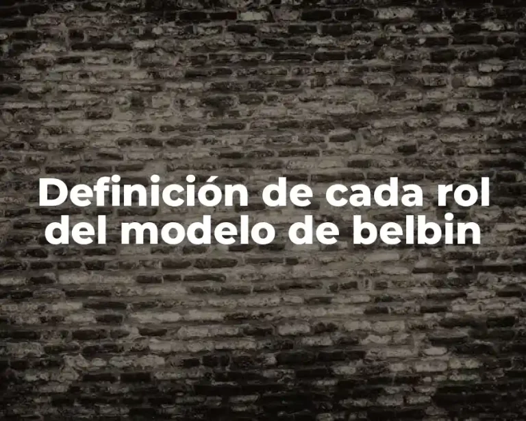 Definición de cada rol del modelo de belbin