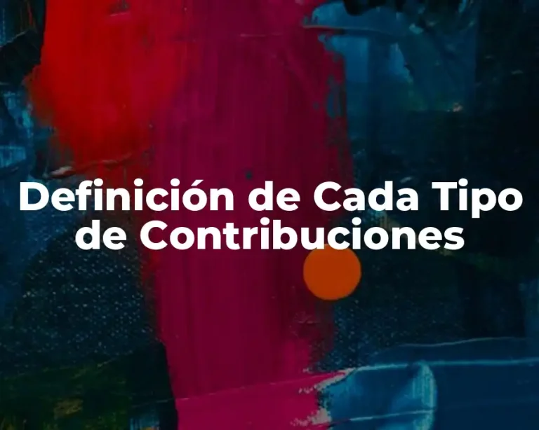 Definición de Cada Tipo de Contribuciones