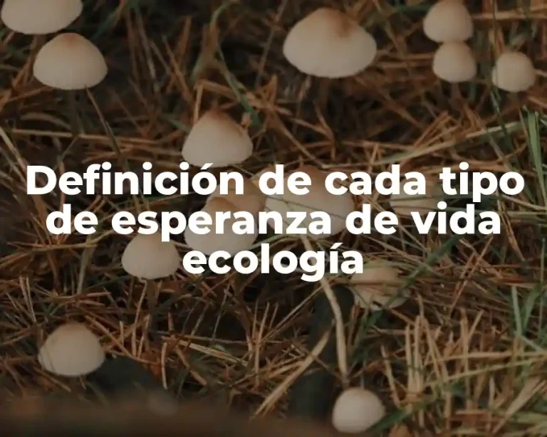 Definición de cada tipo de esperanza de vida ecología
