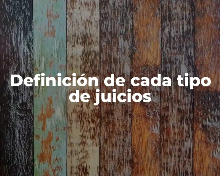 Definición de cada tipo de juicios