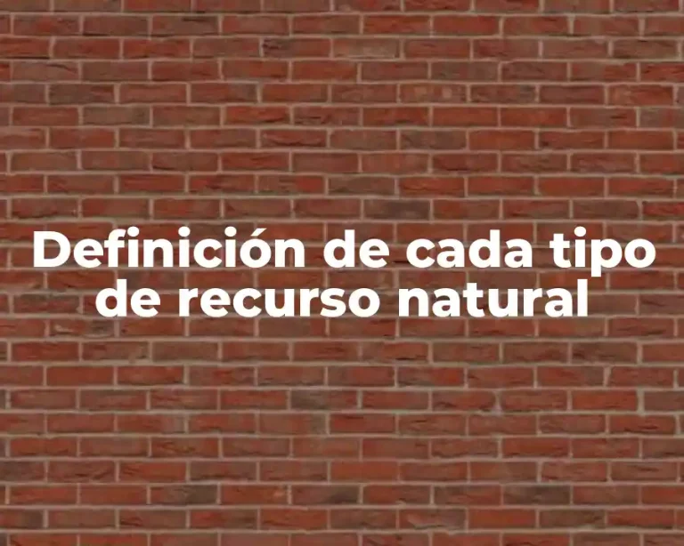 Definición de cada tipo de recurso natural