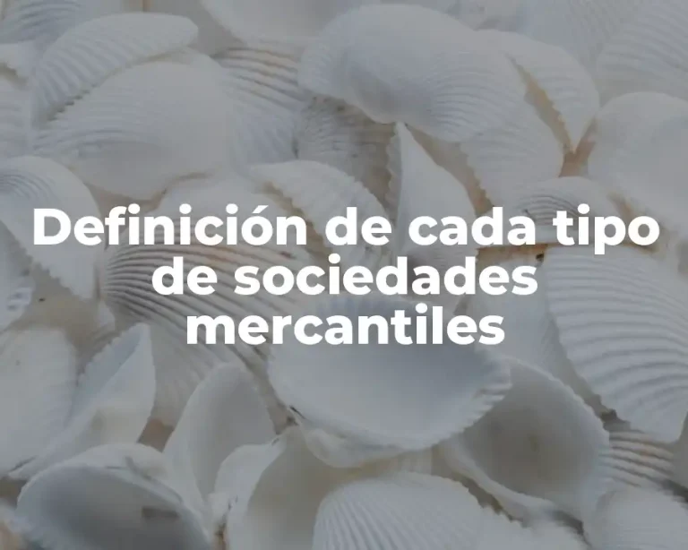 Definición de cada tipo de sociedades mercantiles