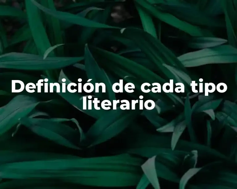 Definición de cada tipo literario