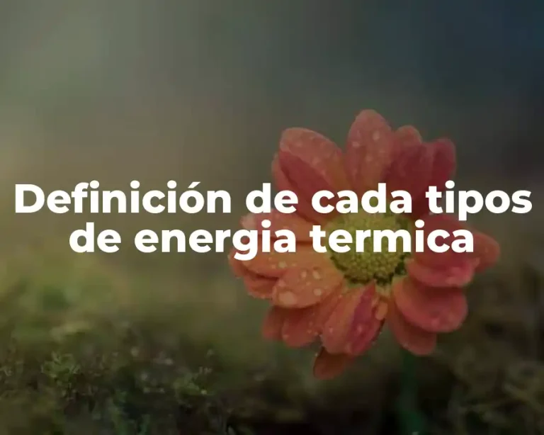 Definición de cada tipos de energia termica