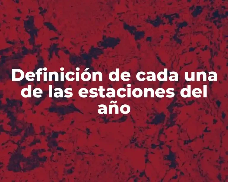 Definición de cada una de las estaciones del año