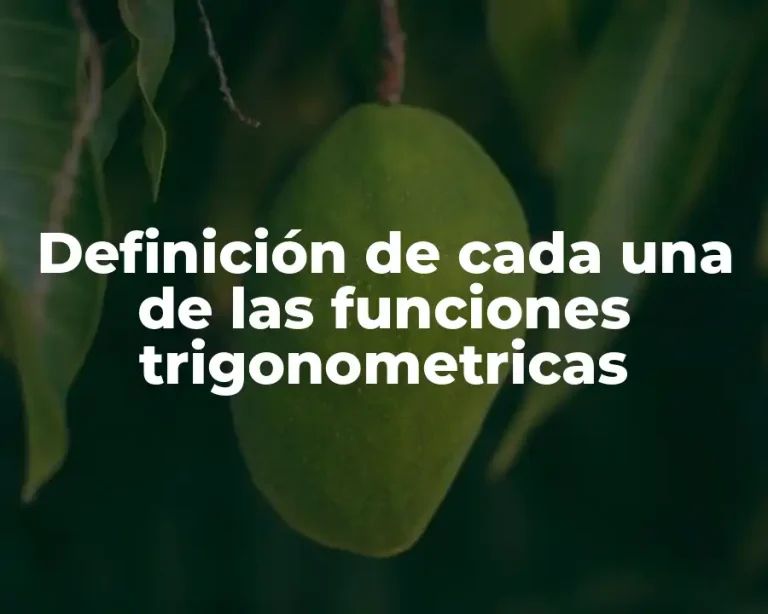 Definición de cada una de las funciones trigonometricas
