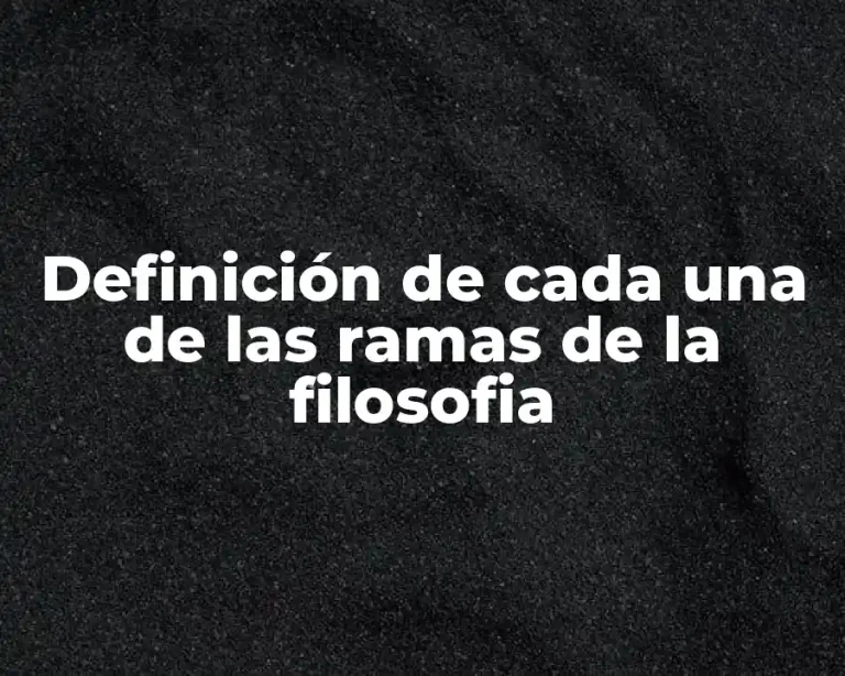 Definición de cada una de las ramas de la filosofia