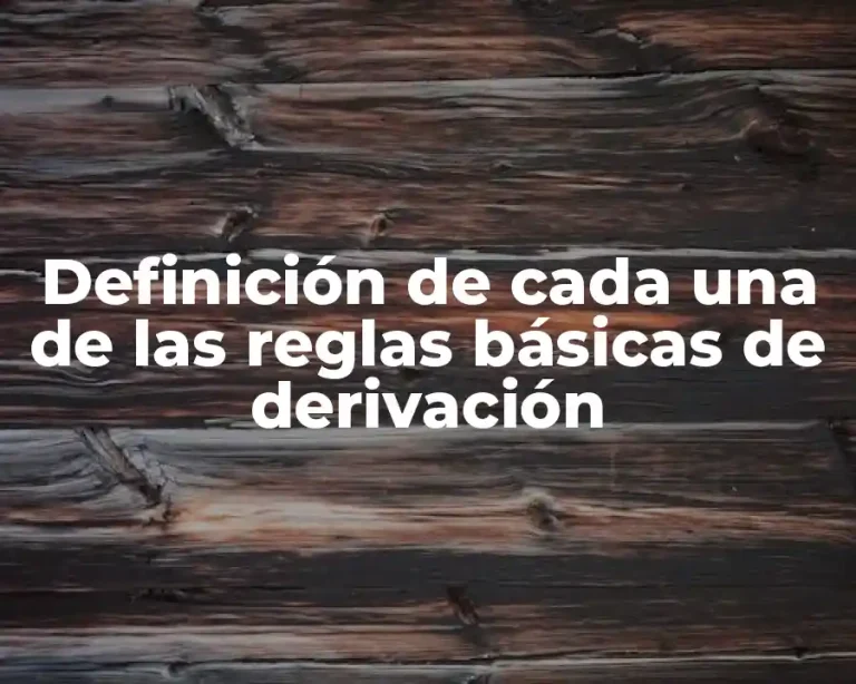 Definición de cada una de las reglas básicas de derivación