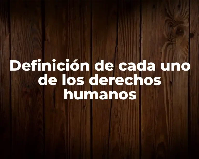 Definición de cada uno de los derechos humanos
