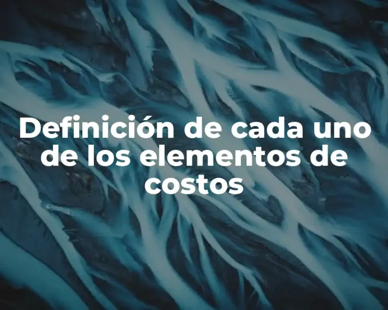 Definición de cada uno de los elementos de costos