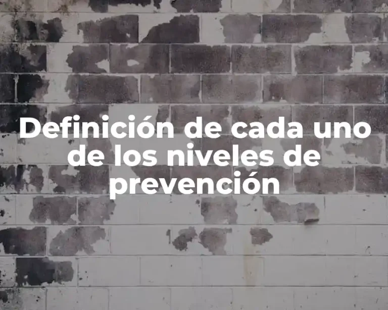 Definición de cada uno de los niveles de prevención