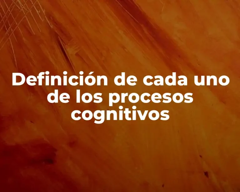Definición de cada uno de los procesos cognitivos