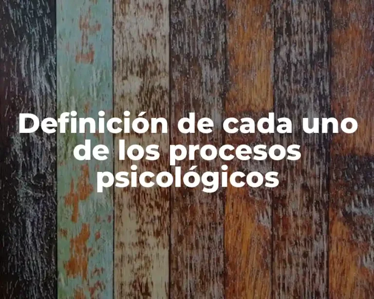 Definición de cada uno de los procesos psicológicos