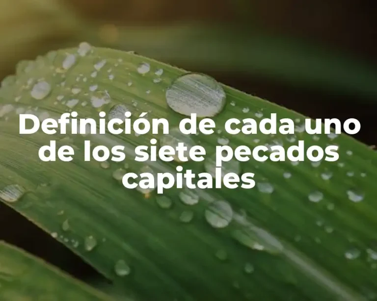Definición de cada uno de los siete pecados capitales