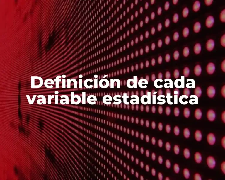 Definición de cada variable estadística