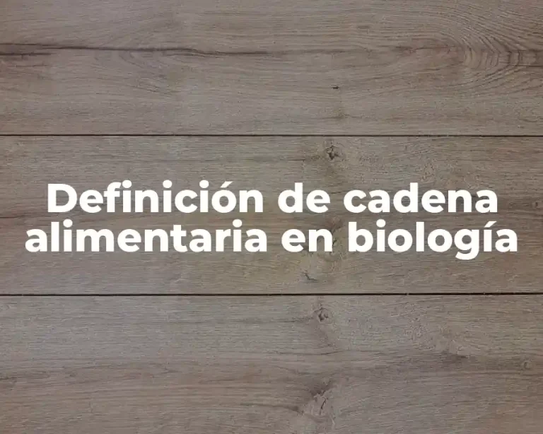 Definición de cadena alimentaria en biología