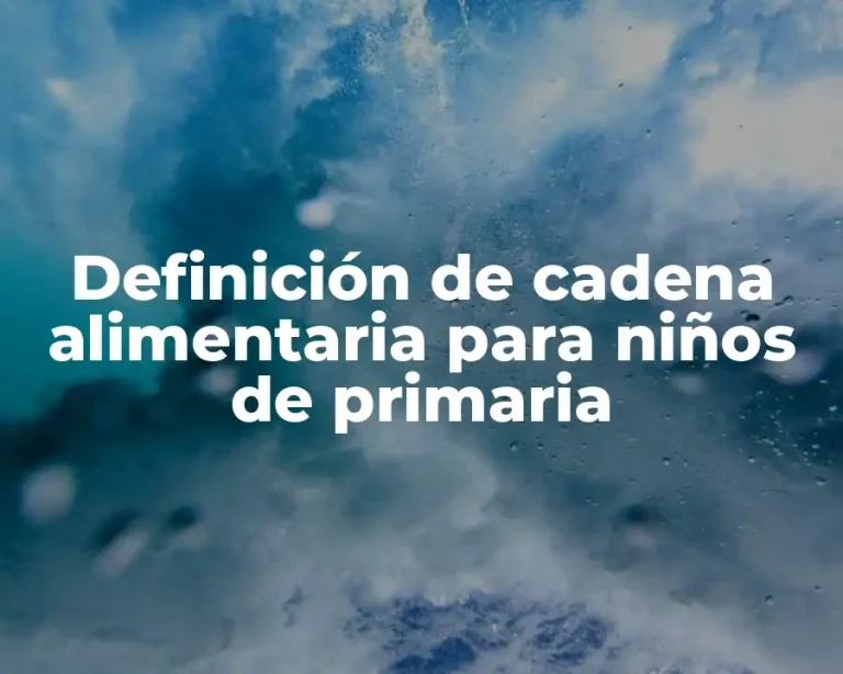 Definición de cadena alimentaria para niños de primaria
