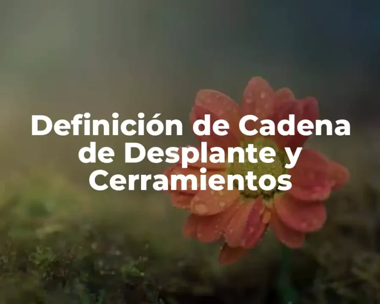 Definición de Cadena de Desplante y Cerramientos