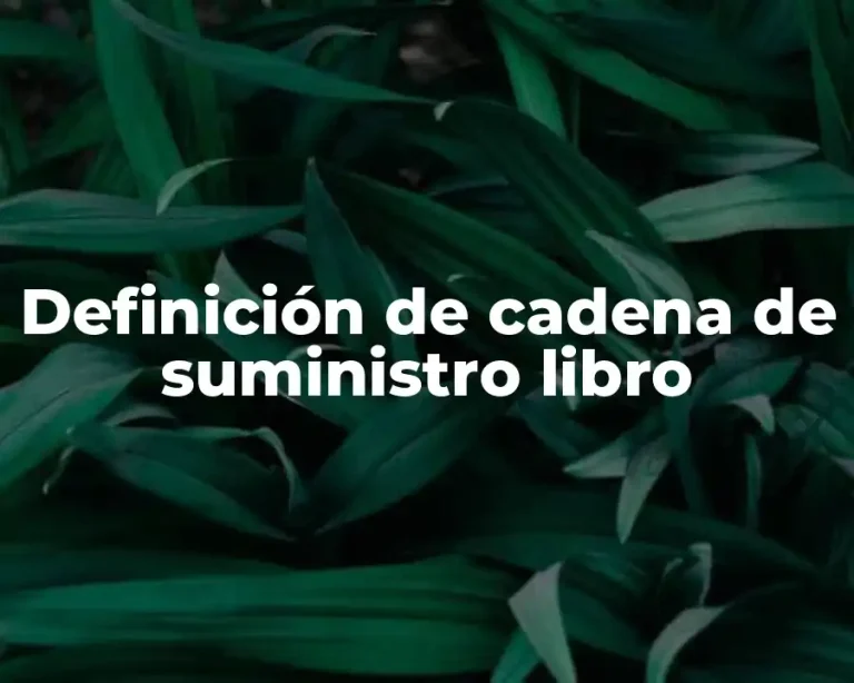 Definición de cadena de suministro libro