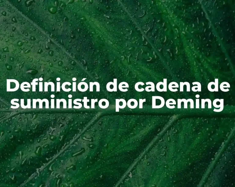 Definición de cadena de suministro por Deming