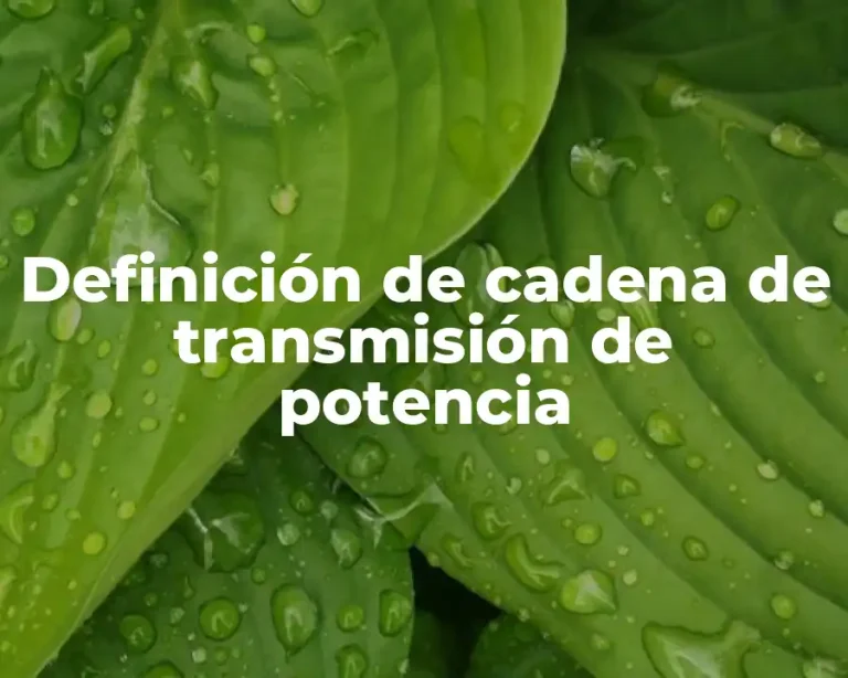 Definición de cadena de transmisión de potencia