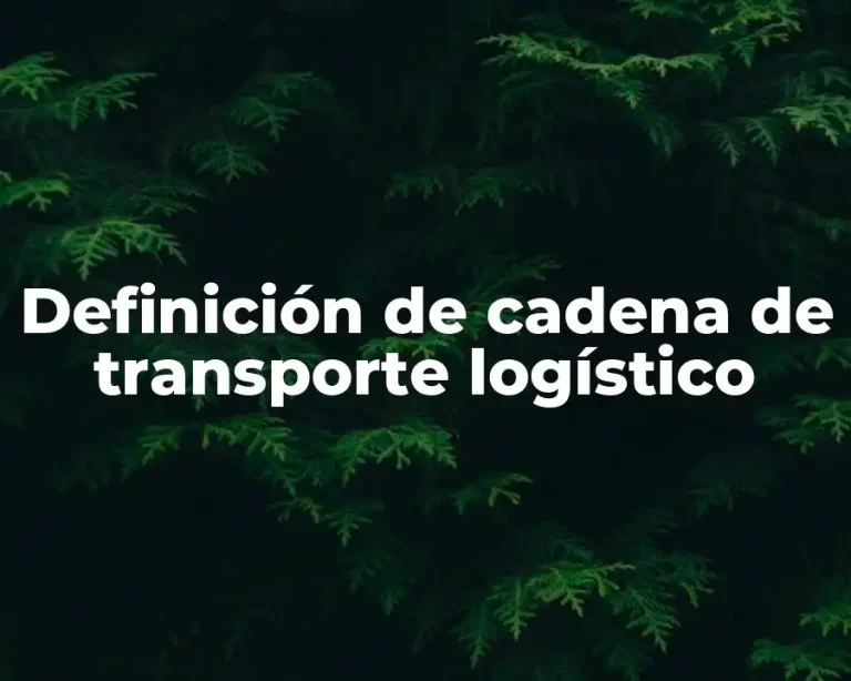 Definición de cadena de transporte logístico