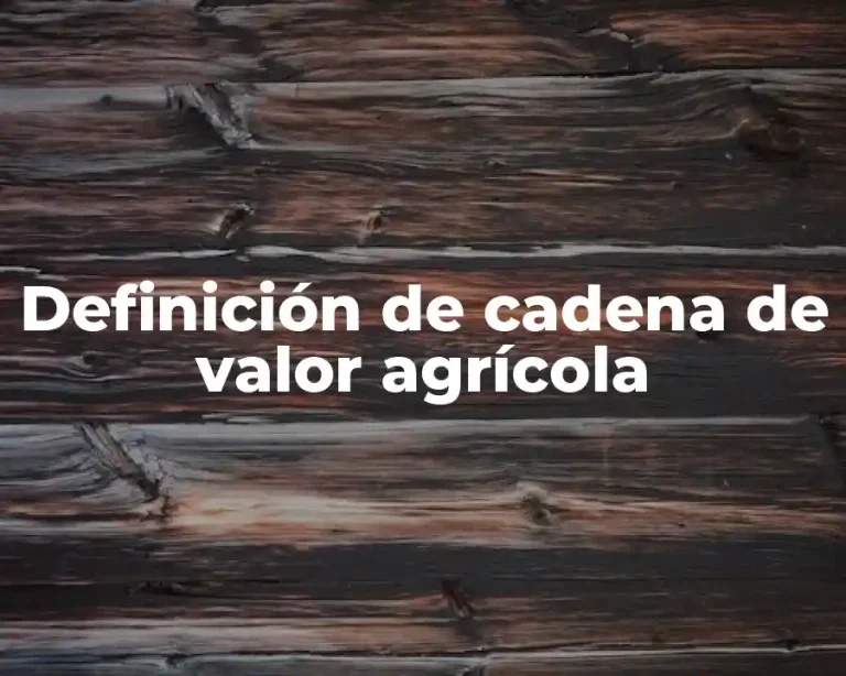 Definición de cadena de valor agrícola