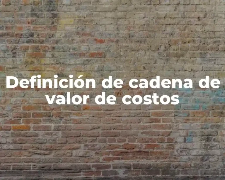 Definición de cadena de valor de costos