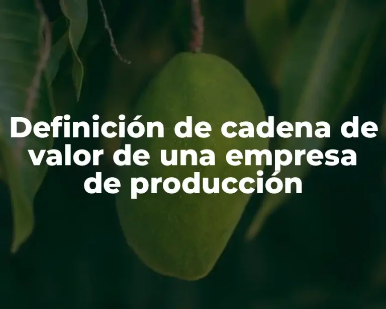 Definición de cadena de valor de una empresa de producción