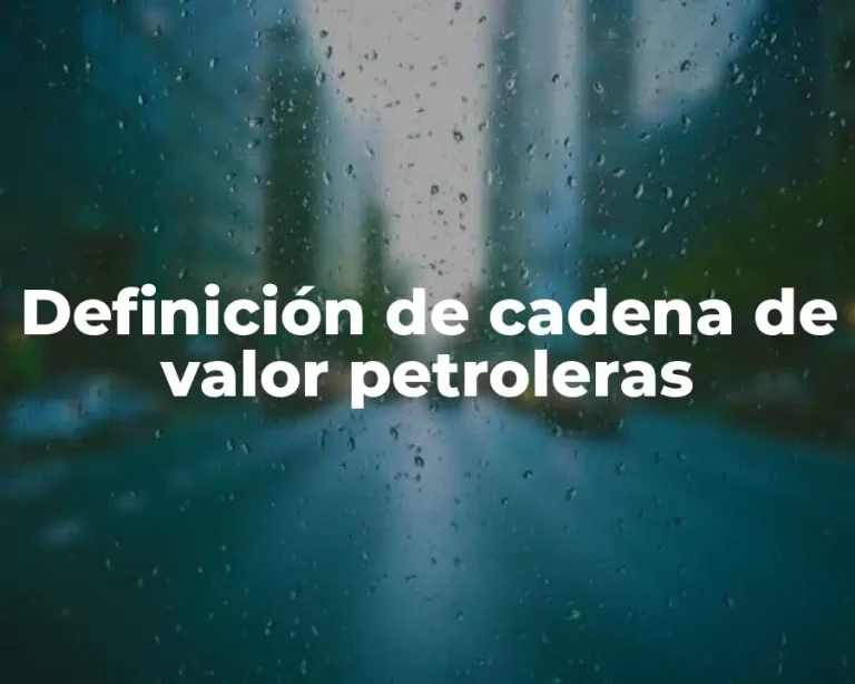 Definición de cadena de valor petroleras