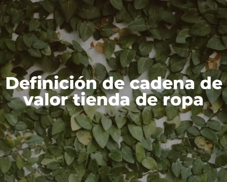 Definición de cadena de valor tienda de ropa